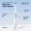 Oral-B Pro Limited Electric Rechargeable Toothbrush with 2 Brush Heads and Travel Case (White)