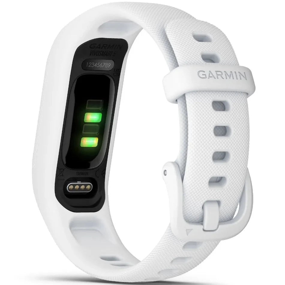 GARMIN vivosmart 5 Smartwatch Black Case with White Silicone Band Small Medium