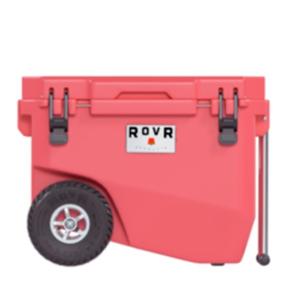 RovR RollR 60 qt. Wheeled Hard Cooler with Telescopic Handle (CORAL)