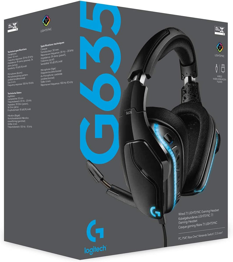 Logitech G635 7.1 Surround Sound Lightsync Gaming Headset