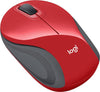 Logitech M187 Wireless Mouse (Black/Red)