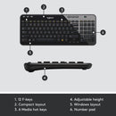 Logitech K360 Wireless Glossy Black Keyboard - English