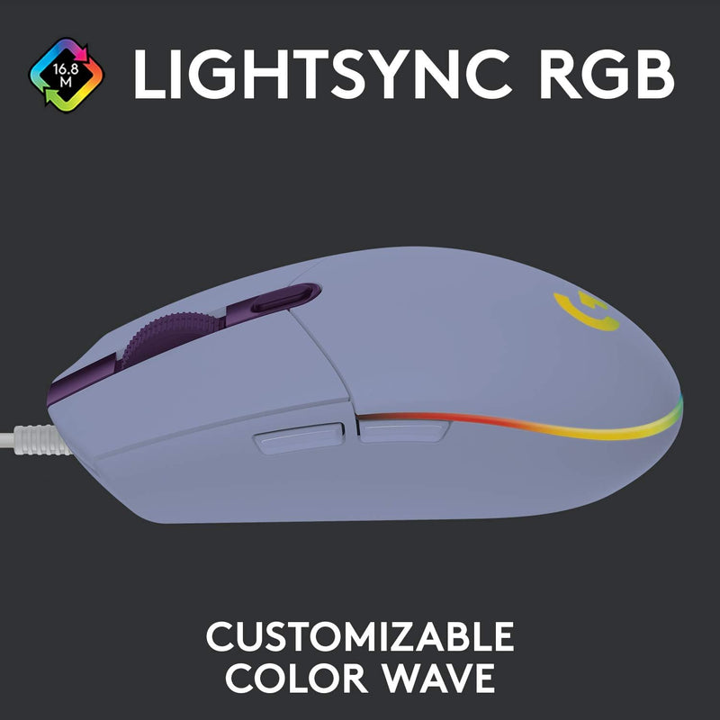 Logitech G203 Lightsync RGB Gaming Mouse (Lilac)