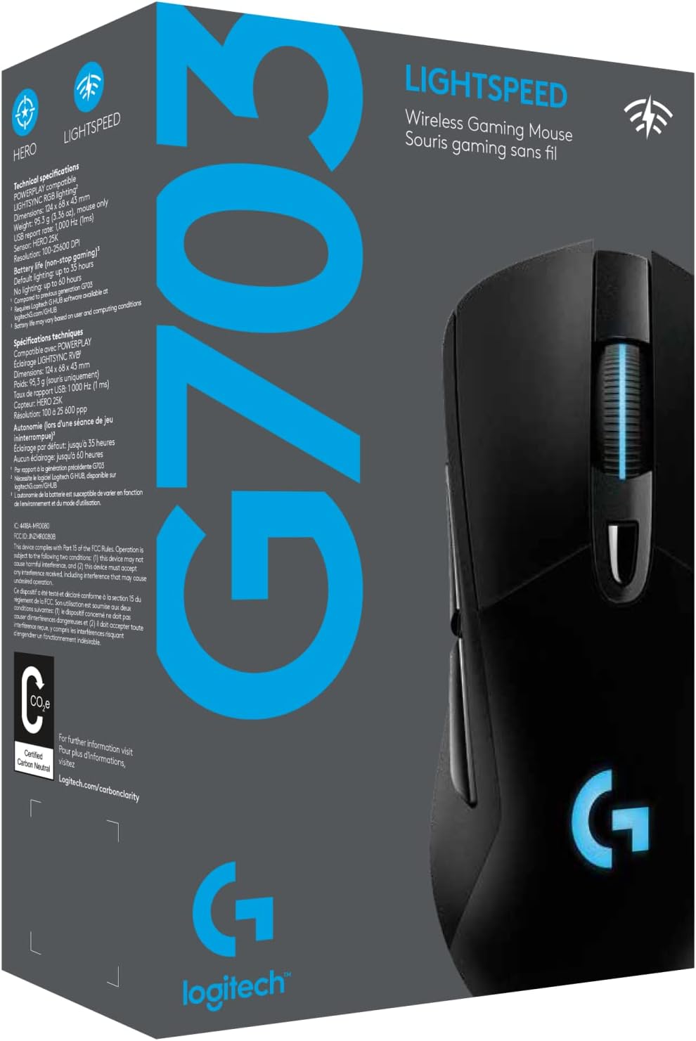 Logitech G703 Lightspeed Wireless Gaming Mouse (Black)