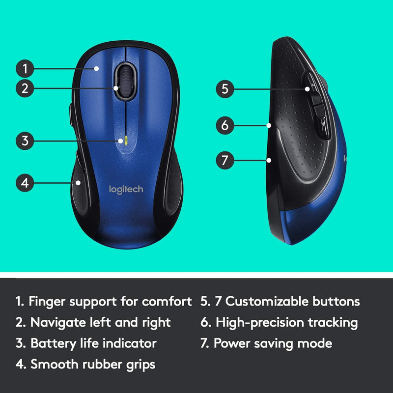 Souris sans fil Logitech M510 (bleu)