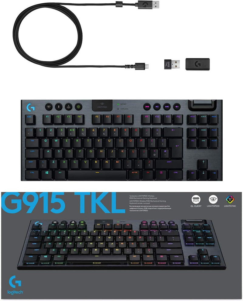 Logitech G915 Tenkeyless LIGHTSPEED Wireless RGB Tactile Switch Gaming Keyboard