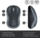 Logitech M185 Wireless Mouse (Silver)