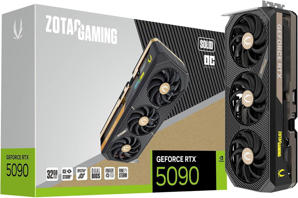 ZOTAC Gaming GeForce RTX 5090 Solid OC DLSS 4 32GB GDDR7 512-bit 28 Gbps PCIE 5.0 Gaming Graphics Card