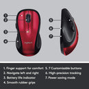 Souris sans fil Logitech M510 (rouge)