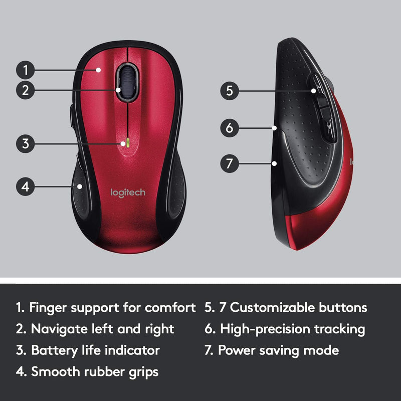 Souris sans fil Logitech M510 (rouge)