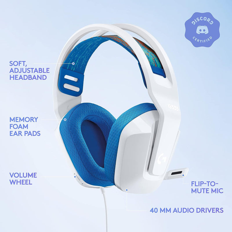Logitech G G335 Wired Gaming Headset (White)