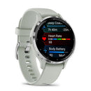 GARMIN Venu 3S Smartwatch Silver Stainless Steel Bezel with Sage Gray Case