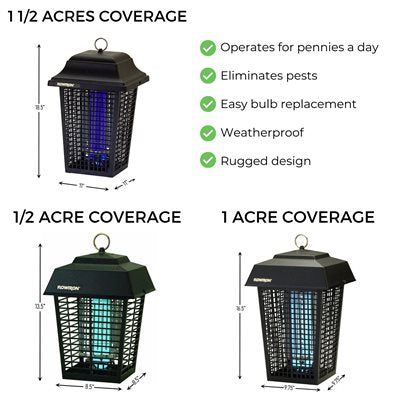 Flowtron 1.5 Acre Outdoor 40W UV Bug Zapper, Electronic Insect Killer