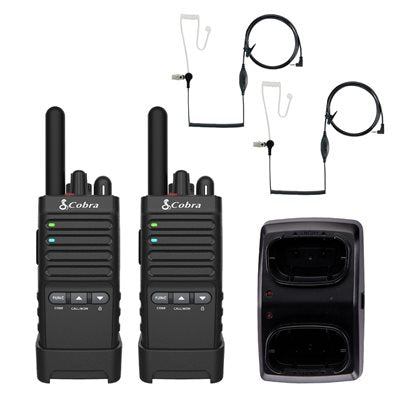 Cobra Pro PX650 Professional FRS Two-Way Radios With Surveillance Headset - 2 Pack