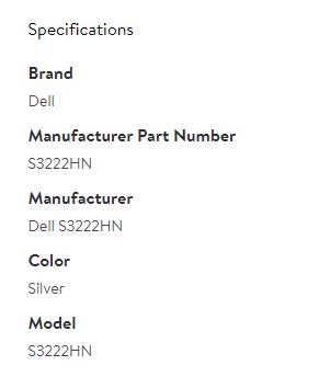 Dell 32 pouces S3222hn moniteur incurvé HD complet