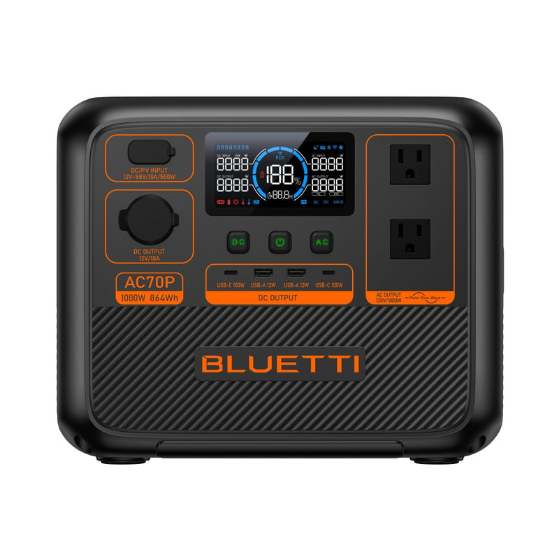 Bluetti AC70P 1000W 864Wh Portable Power Station