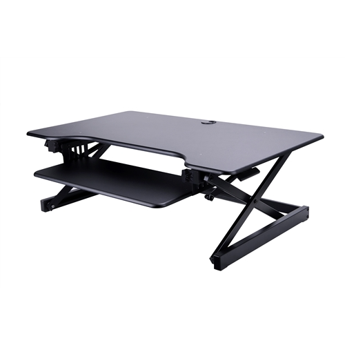 Rocelco 40" Sit To Stand Adjustable Height Desk Riser (Black)