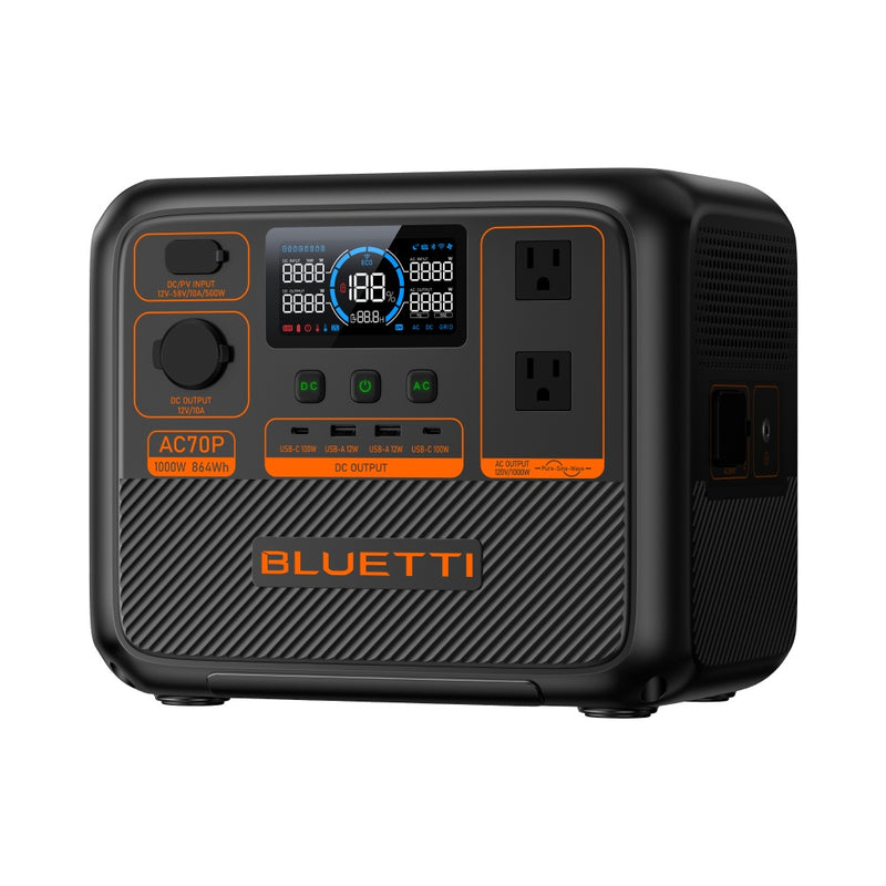 Bluetti AC70P 1000W 864Wh Portable Power Station