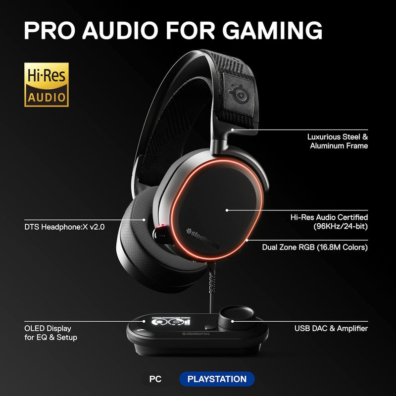 SteelSeries Arctis Pro + GameDAC Wired Gaming Headset (Black)