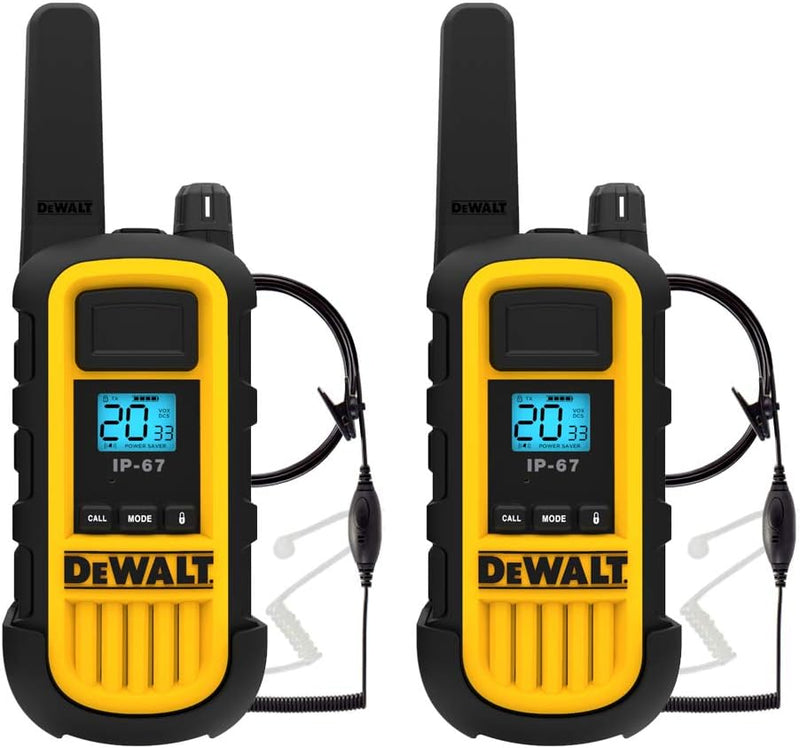 DeWalt DXFRS800 Rechargeable Two-Way Radio and Headset Bundle - 2 Pack