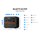 BLUETTI AC70P Portable Power Station | 1000W 864Wh