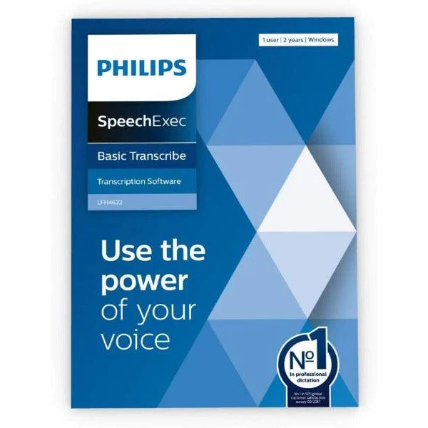 Philips SpeechExec Basic Transcribe Software (2 Year Subscription) - Download