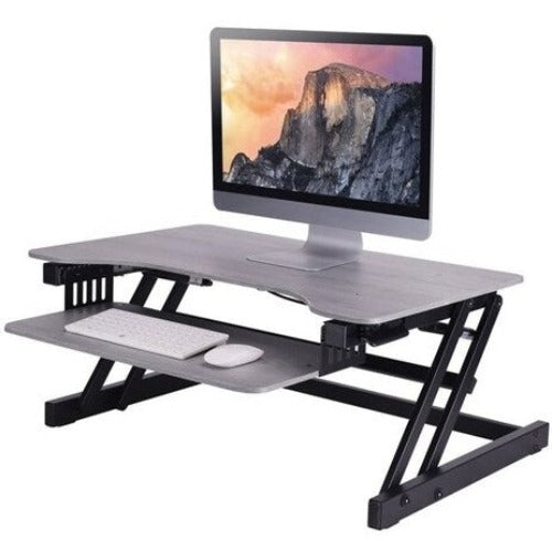 Rocelco 32" Sit To Stand Adjustable Height Desk Riser (Grey)