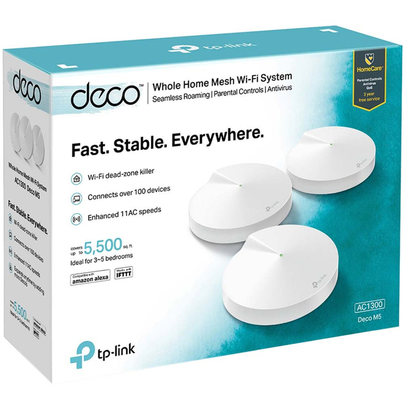 TP-Link Deco M5 AC1300 Whole Home Mesh Wi-Fi System, 3 Pack