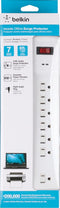 Belkin 6ft Power Cord 7-Outlets 2100 Joules Surge Protector (White)