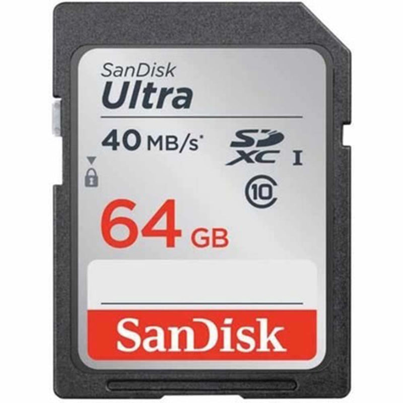 SanDisk Ultra Plus 64GB SDXC Class 10 UHS-1 Memory Card (Black/Gray/Red)