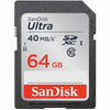 SanDisk Ultra Plus 64GB SDXC Class 10 UHS-1 Memory Card (Black/Gray/Red)