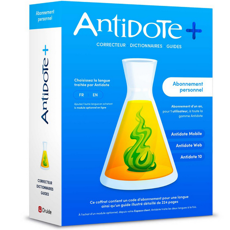 Druide Antidote+ Personnel pour 1 utilisateur (1 an) - Boîte de vente au détail