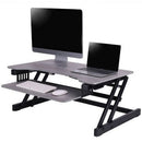 Rocelco 32" Sit To Stand Adjustable Height Desk Riser (Grey)