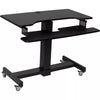 Rocelco 40" Mobile Sit-to-Stand Desk (Black)