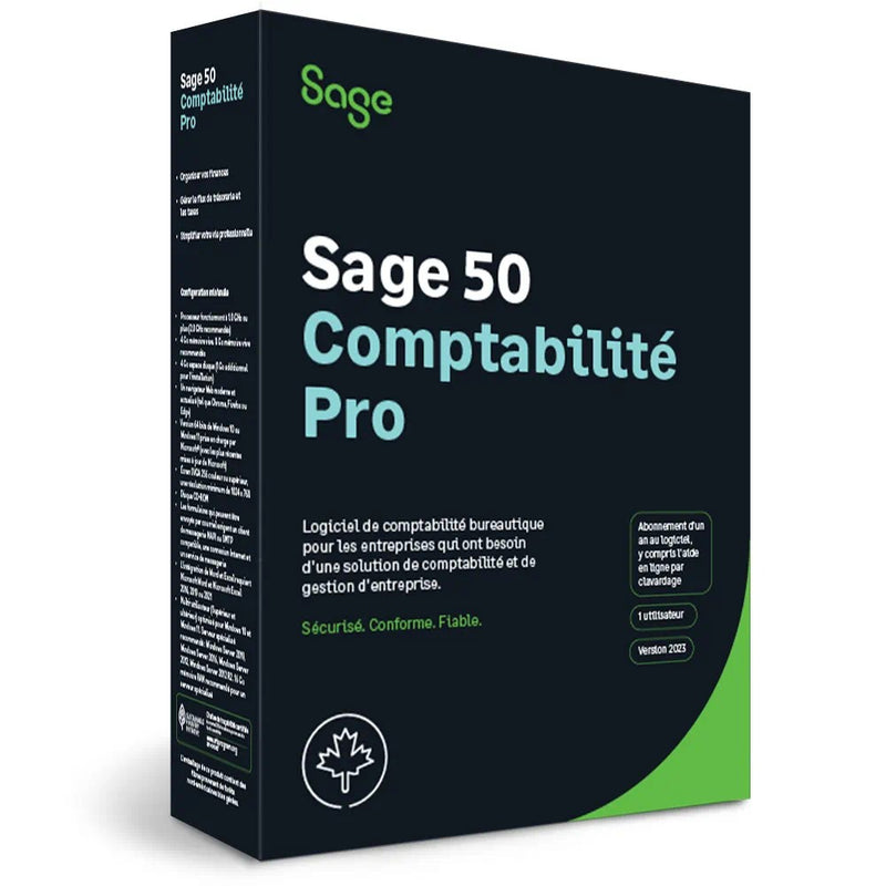 Sage 50 Pro Accounting 2023 (1 Year Subscription) - Retail Box