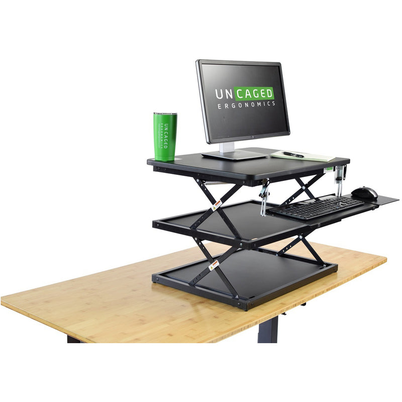 Uncaged Ergonomics Changedesk Adjustable Height Standing Desk Conversion (Black)