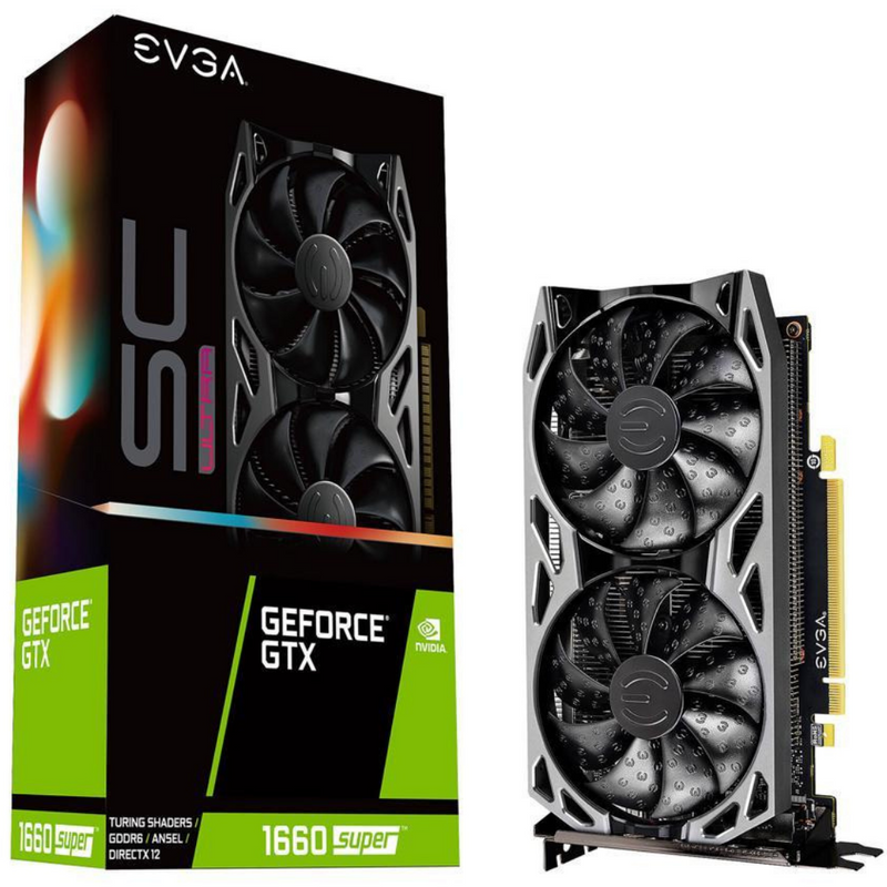 EVGA GEFORCE RTX 1660 Super SC Ultra Gaming 06G-P4-1068-KR, 6 Go GDDR6, double ventilateur, plaque arrière en métal