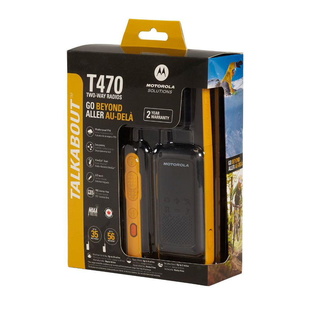 Motorola T470 Rechargeable 35-Miles Two-Way Radios - 2 Pack