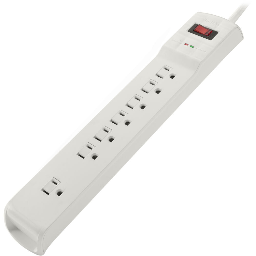 Belkin 6ft Power Cord 7-Outlets 2100 Joules Surge Protector (White)