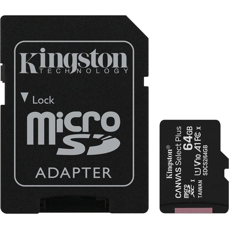 Carte mémoire flash Kingston MicroSDHC 100R A1 64 Go