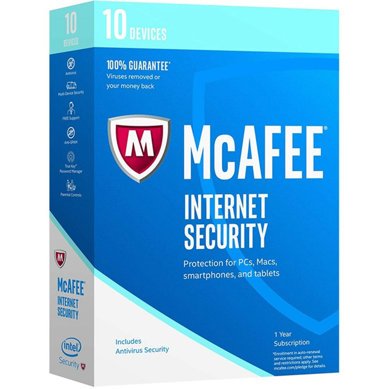 McAfee Internet Security pour 10 appareils (1 an) - Boîte de vente au détail