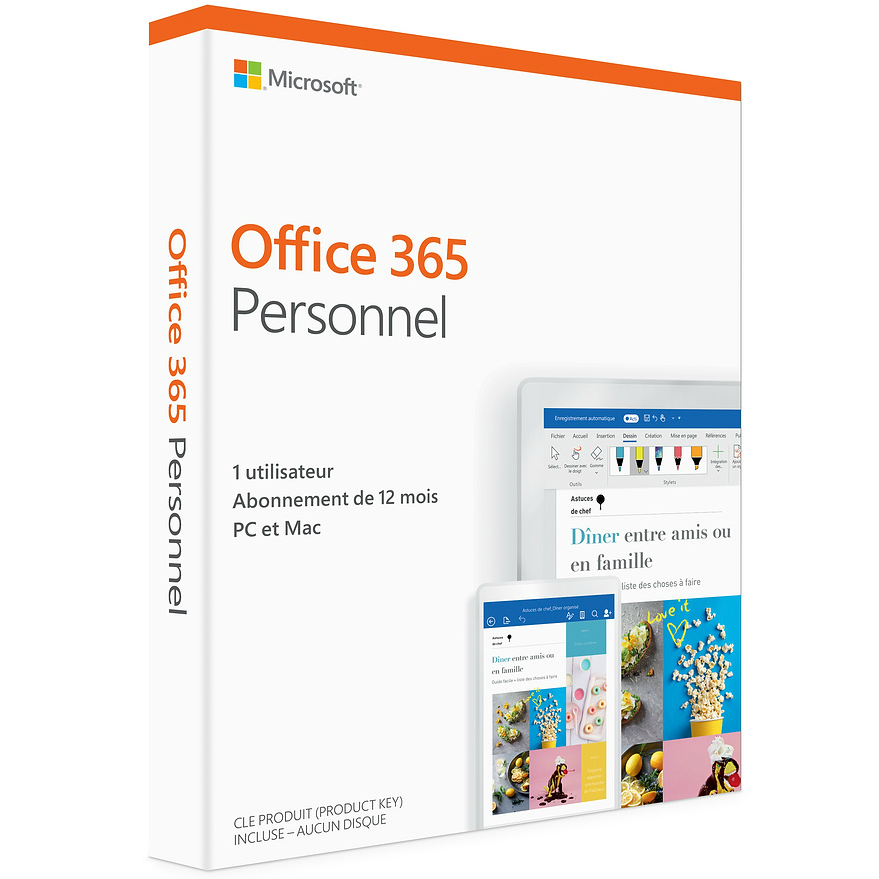Microsoft 365 Personnel, Abonnement de 12 mois, 1 personne