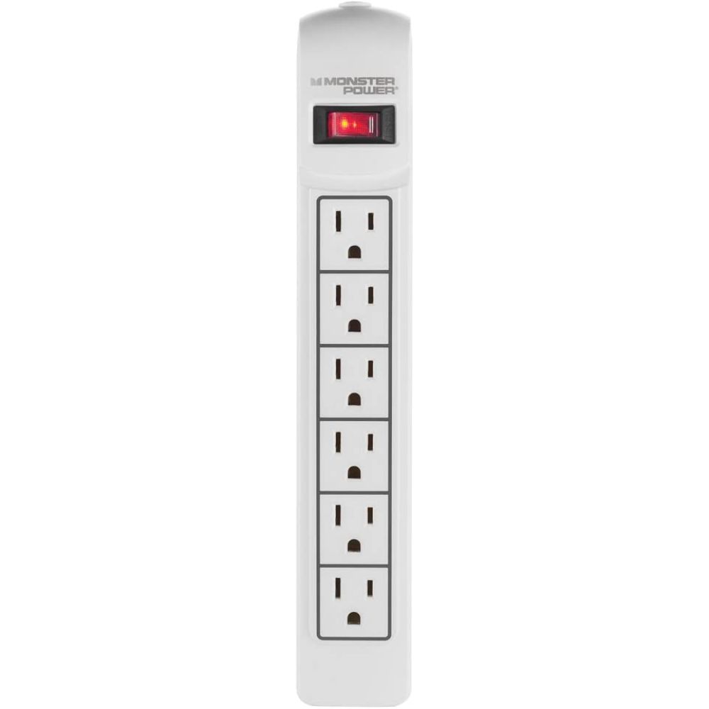 Monster Essentials 600 6-Outlet Surge Protector (White)