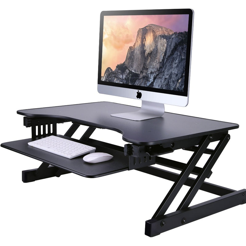 Rocelco 32" Height Adjustable Standing Desk Riser with Easy-Lift Handles (Black)