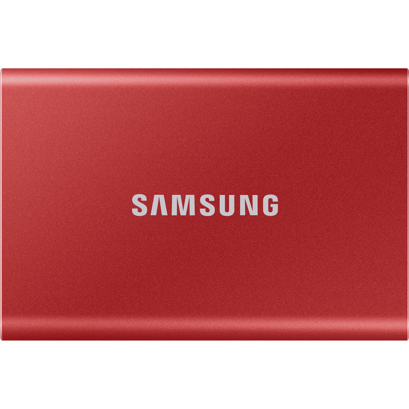 SSD portable Samsung 500 Go T7 (rouge métallique)