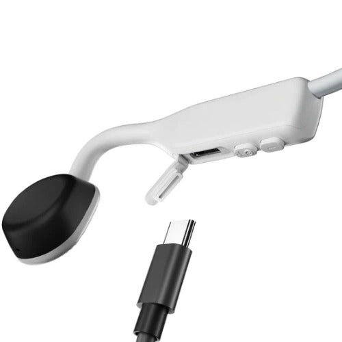 Casque Bluetooth Shokz OpenMove avec conduction osseuse de micro (blanc alpin)