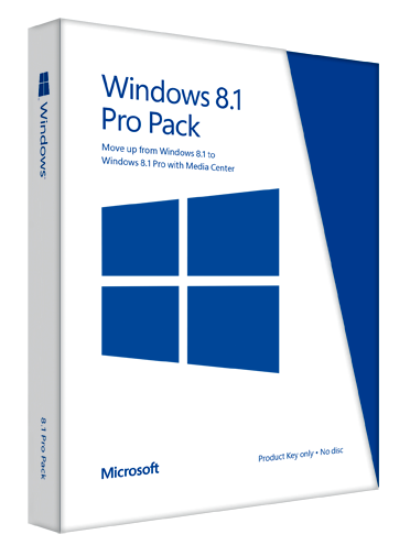Microsoft Windows 8.1 Pro Pack (Win 8.1 to Win 8.1 Pro Upgrade) - Key Card Box