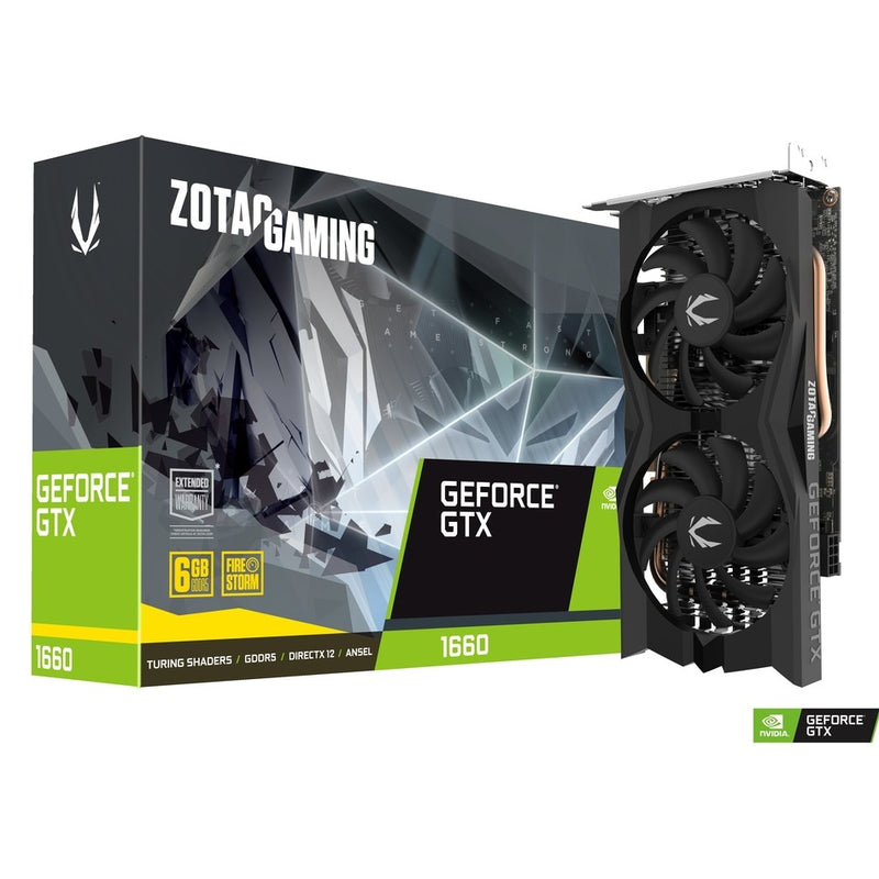 Carte graphique de jeu ZOTAC GAMING GeForce GTX 1660 6 Go GDDR5 192 bits, super compacte